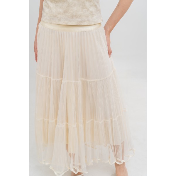 High Elastic Waist Ruffles Skirt